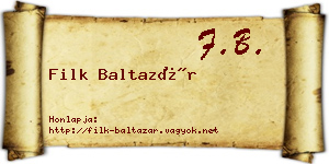 Filk Baltazár névjegykártya